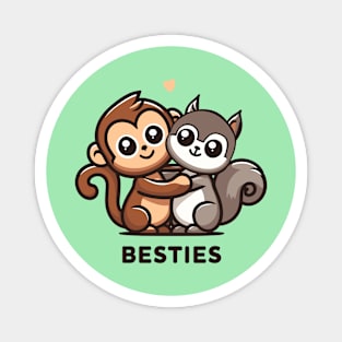 Monkey and Squirrel Besties Magnet